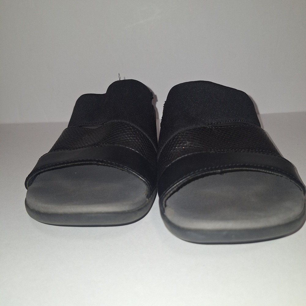 Clarks Cloudsteppers Black Slide Sandals Womens Size 8 Ortholite Comfort Arla